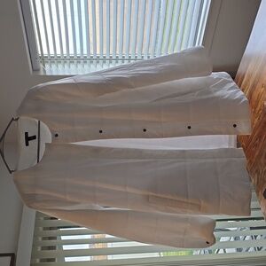 NWT Eileen Fisher Quilted Round Neck Jacket small White Coat Puffy Lagenlook